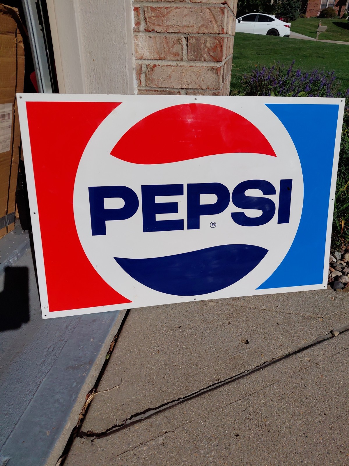 c.1970s Original Vintage Pepsi Sign Metal New Old Stock Mint Soda Coke NOS Clean