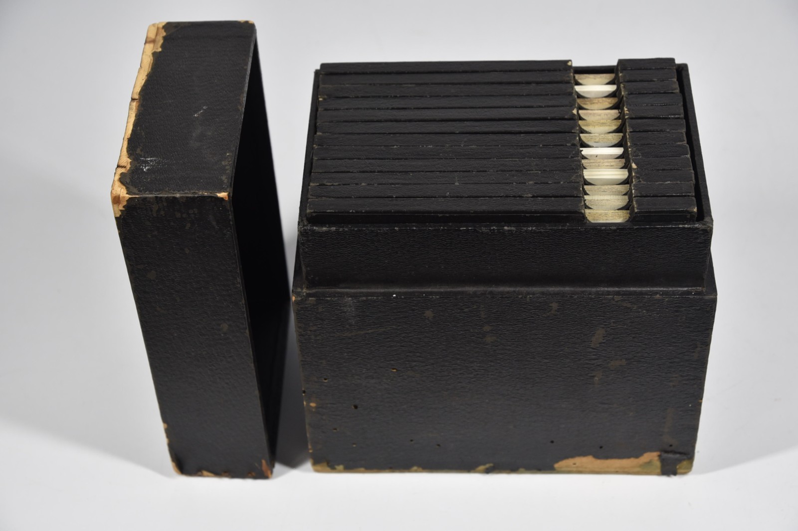 Antique Paine Duplicate Whist Bridge 12 Trays & Vintage Playing Card Holders Box