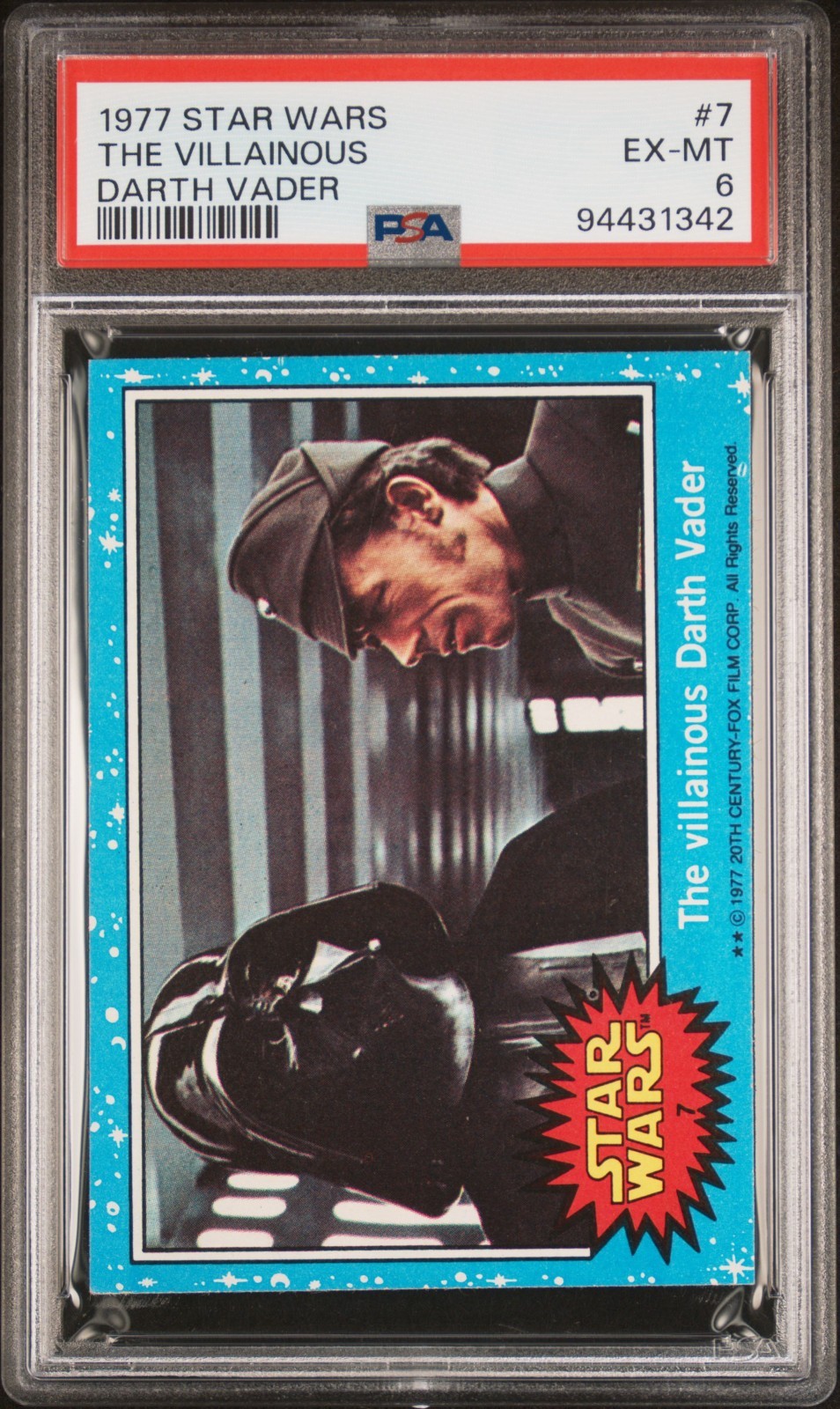 1977 Topps Star Wars #7 Darth Villainous Vader PSA 6 Rookie RC Series 1 Vintage