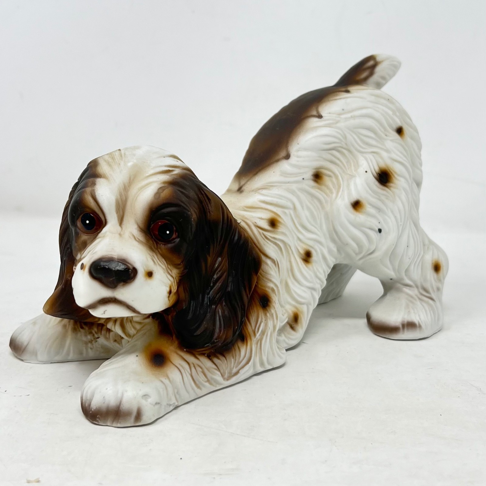 Springer Spaniel Vintage Ceramic Playful Puppy Dog Bisque Figurine 5\