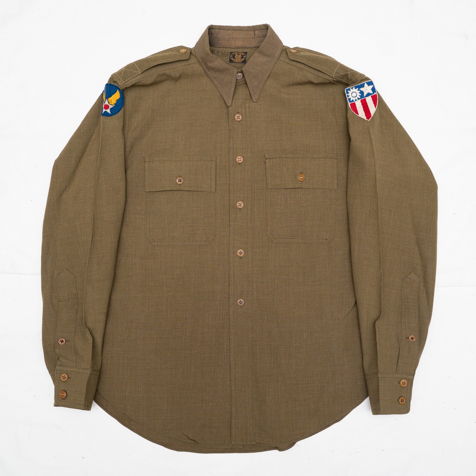 Vintage WWII 40s West Point Uniform Fabric UAA Air Force Chinstrap Button Up
