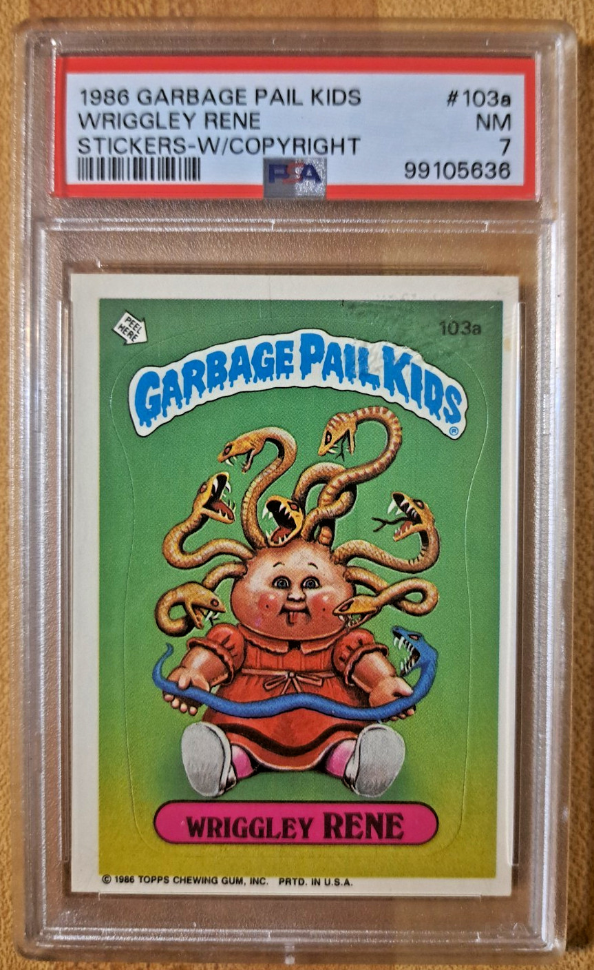 1986 Garbage Pail Kids Series 3 Wriggley Rene #103a W/Copyright PSA 7