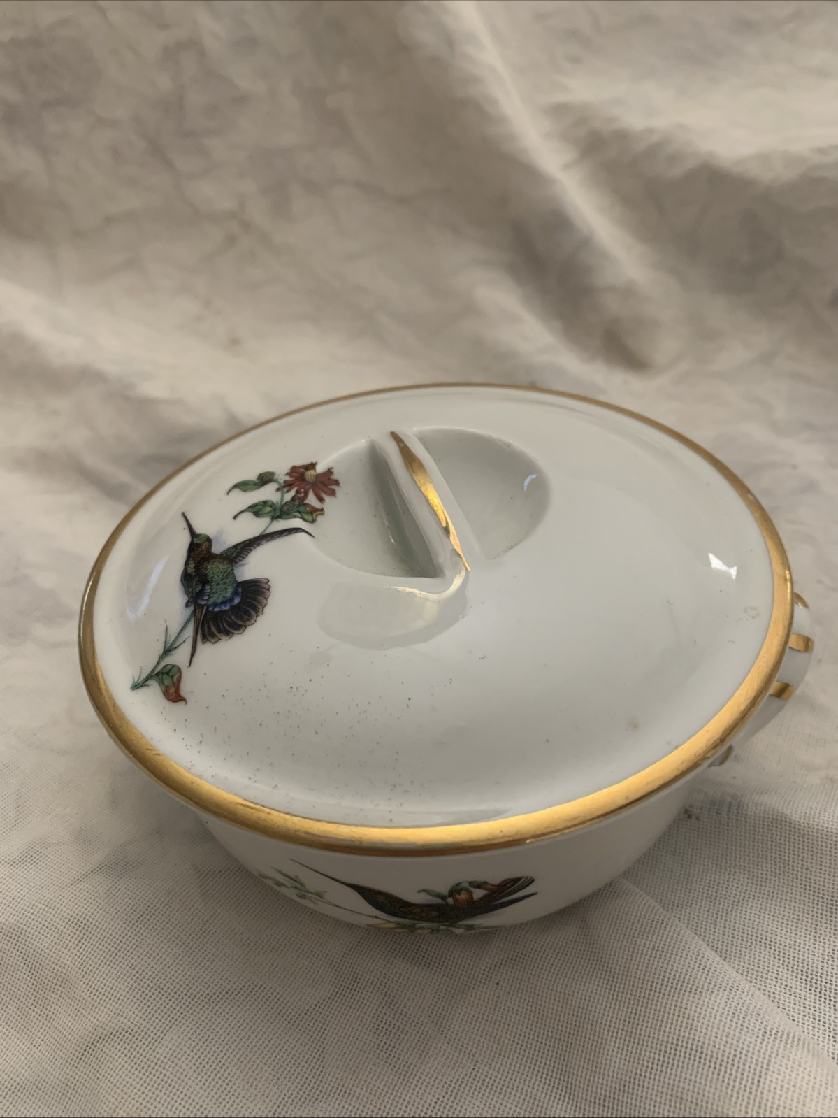 Vintage French Pilivite Pillivuyt Porcelaines Mehun Small Lidded Pot w/Handles