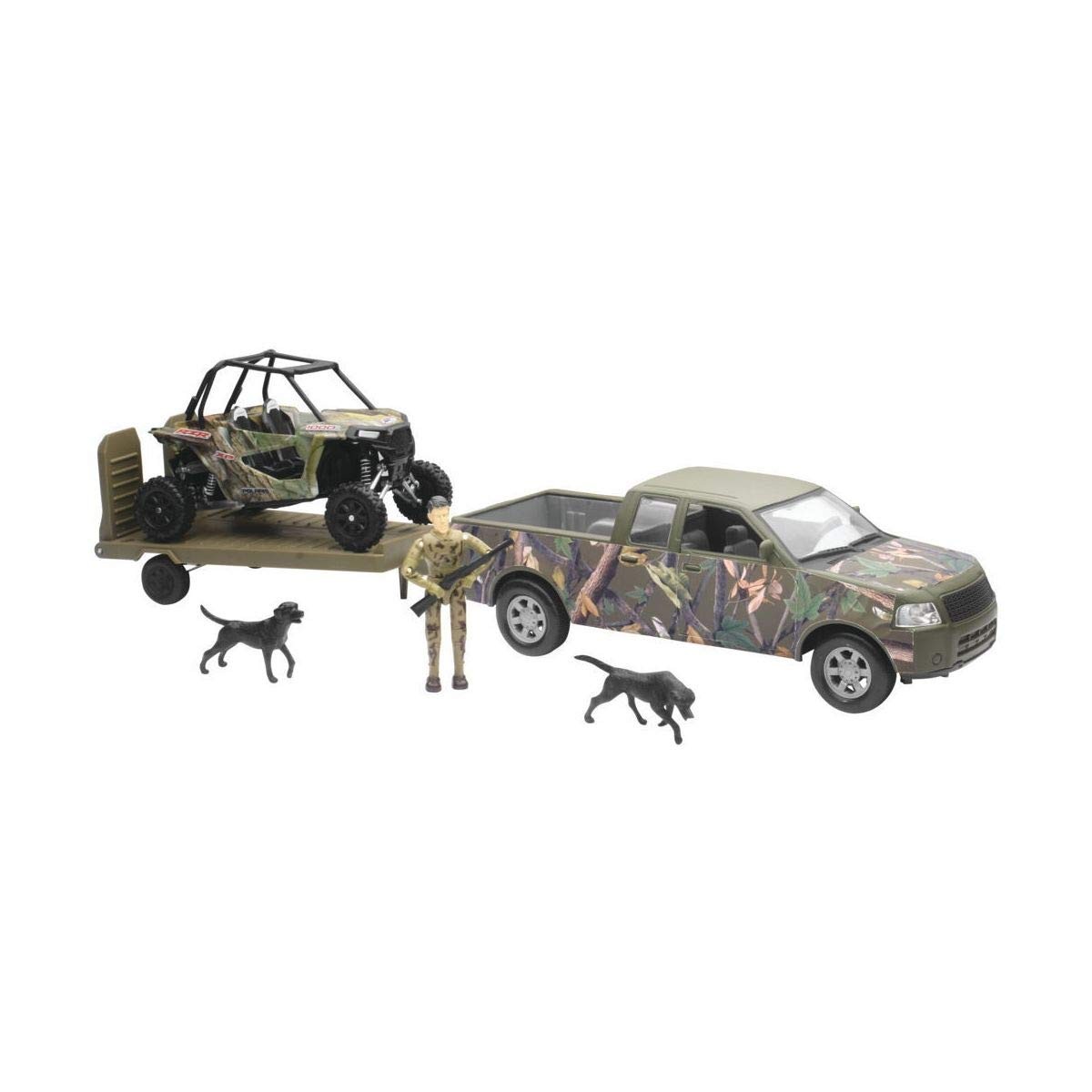 NewRay New-Ray Green Camo Pickup Truck with Polaris Razor and Figure Set