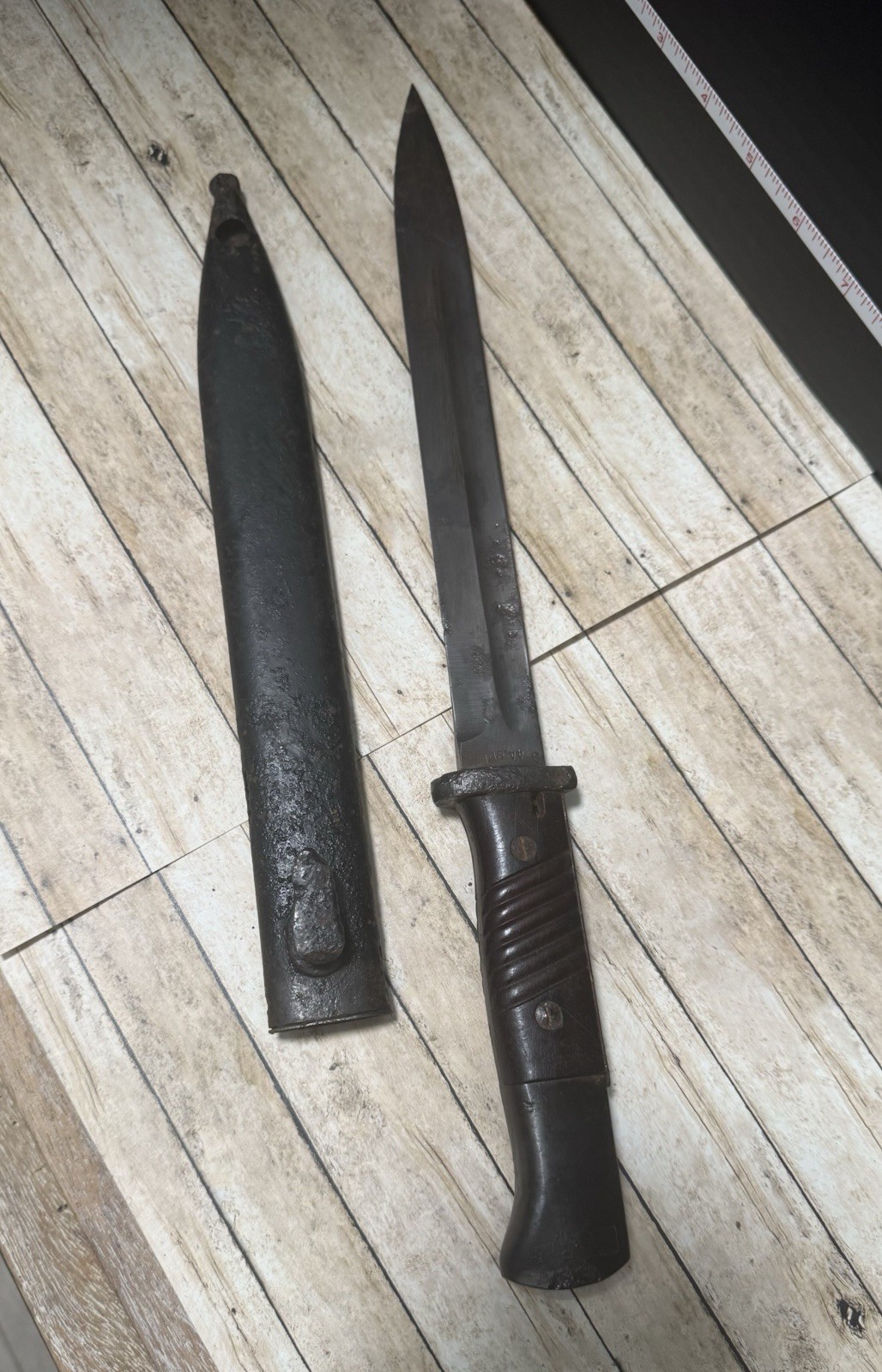 WWII 1944 German K98 Combat Bayonet 44 Cul Blade With 44 ASW Scabbard