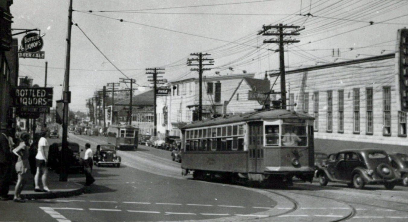 VTG B & W Photo B.E. Ry Streetcar Type 5 Revere Beach Parkway Boston T2B