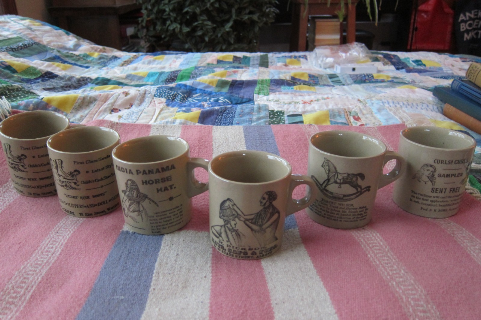 Lot Of 6 Vintage English Stoneware Mugs \