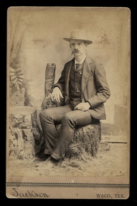 ID'd Waco Man by Texas Photographer Jackson 1880s Cabinet Card Photo