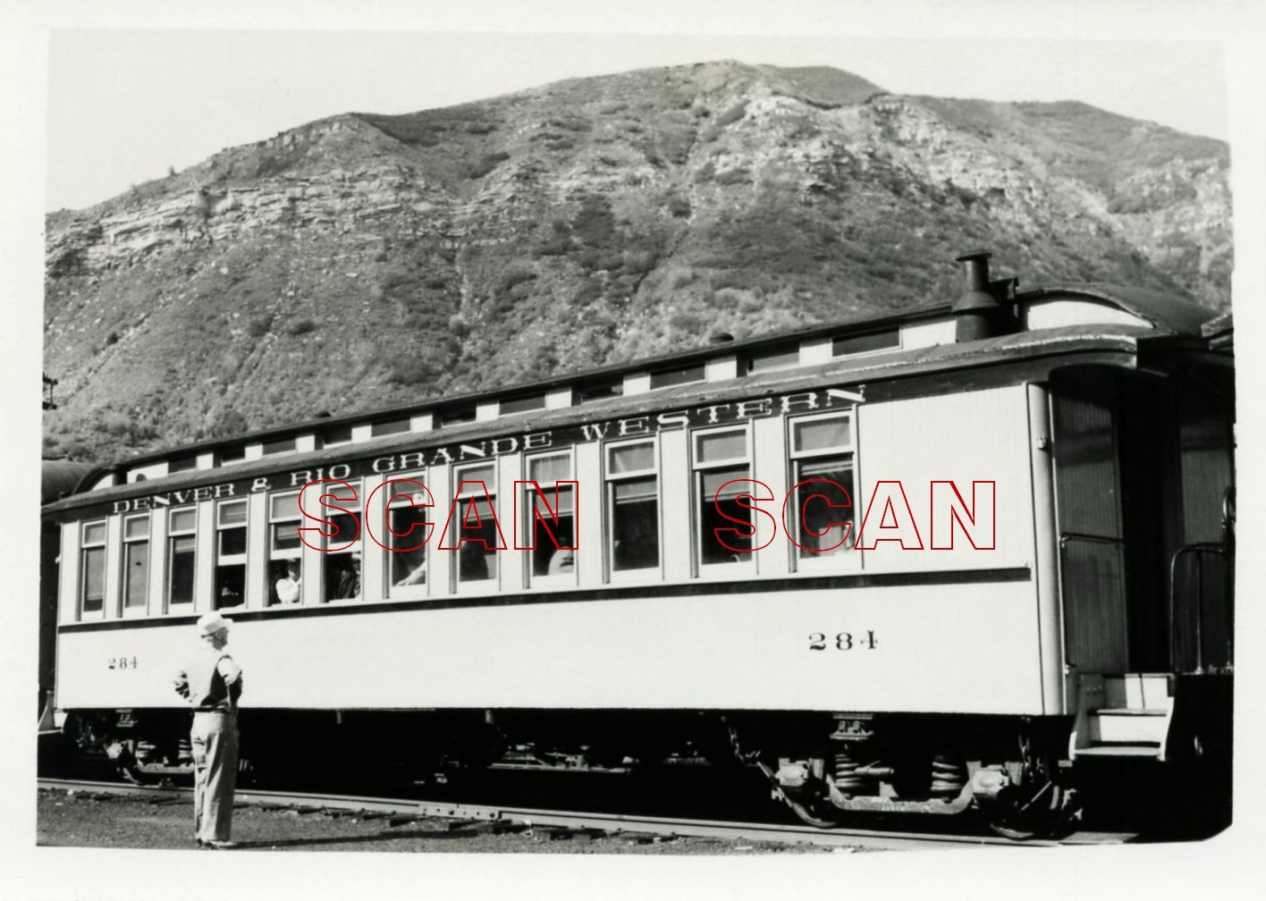 2D800C RP 1955/60s DENVER RIO GRANDE WESTERN RAILROAD COACH #284 DURANGO CO