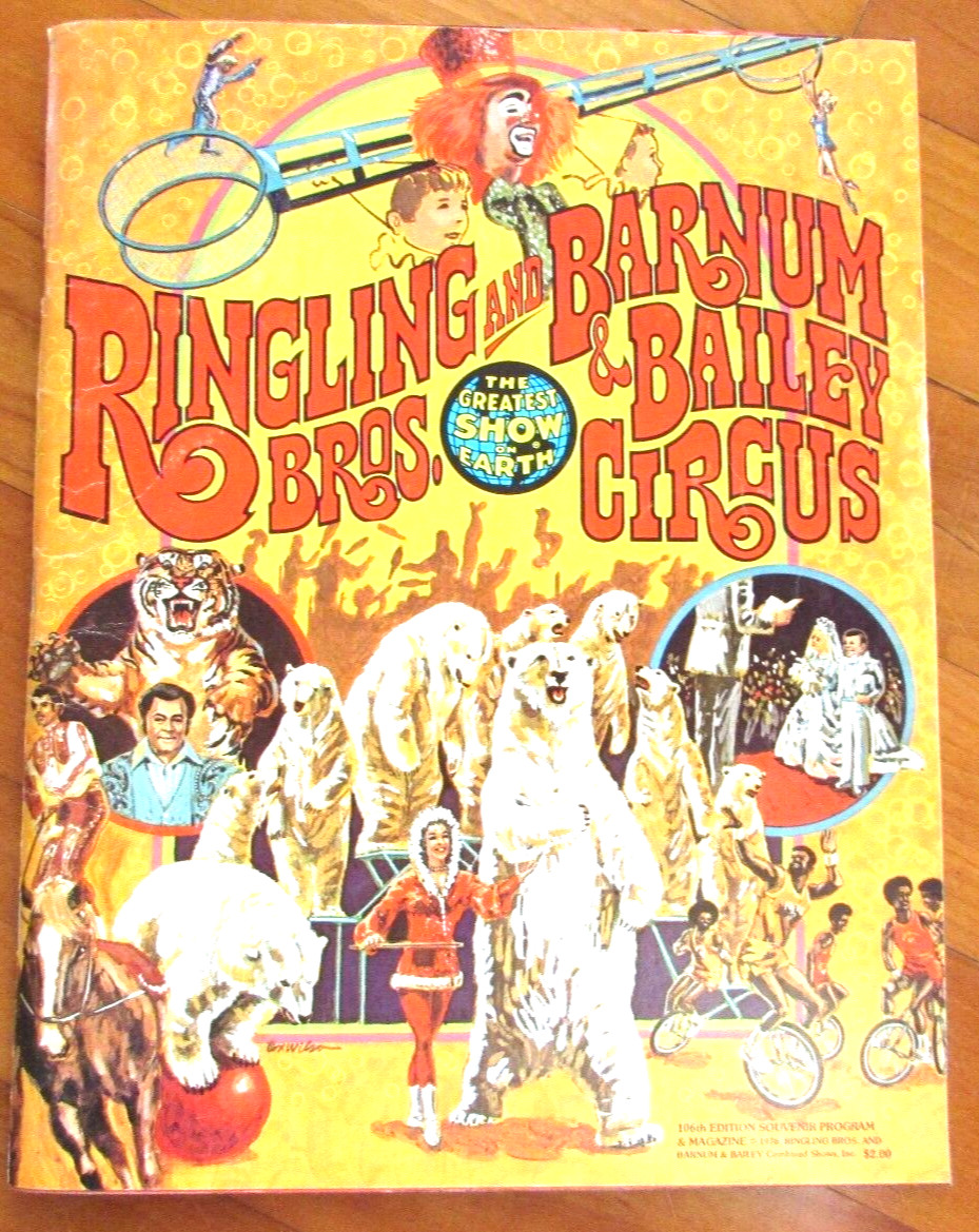 106th Ringling Bros Barnum & Bailey Anniversary circus magazine program Vtg 1976