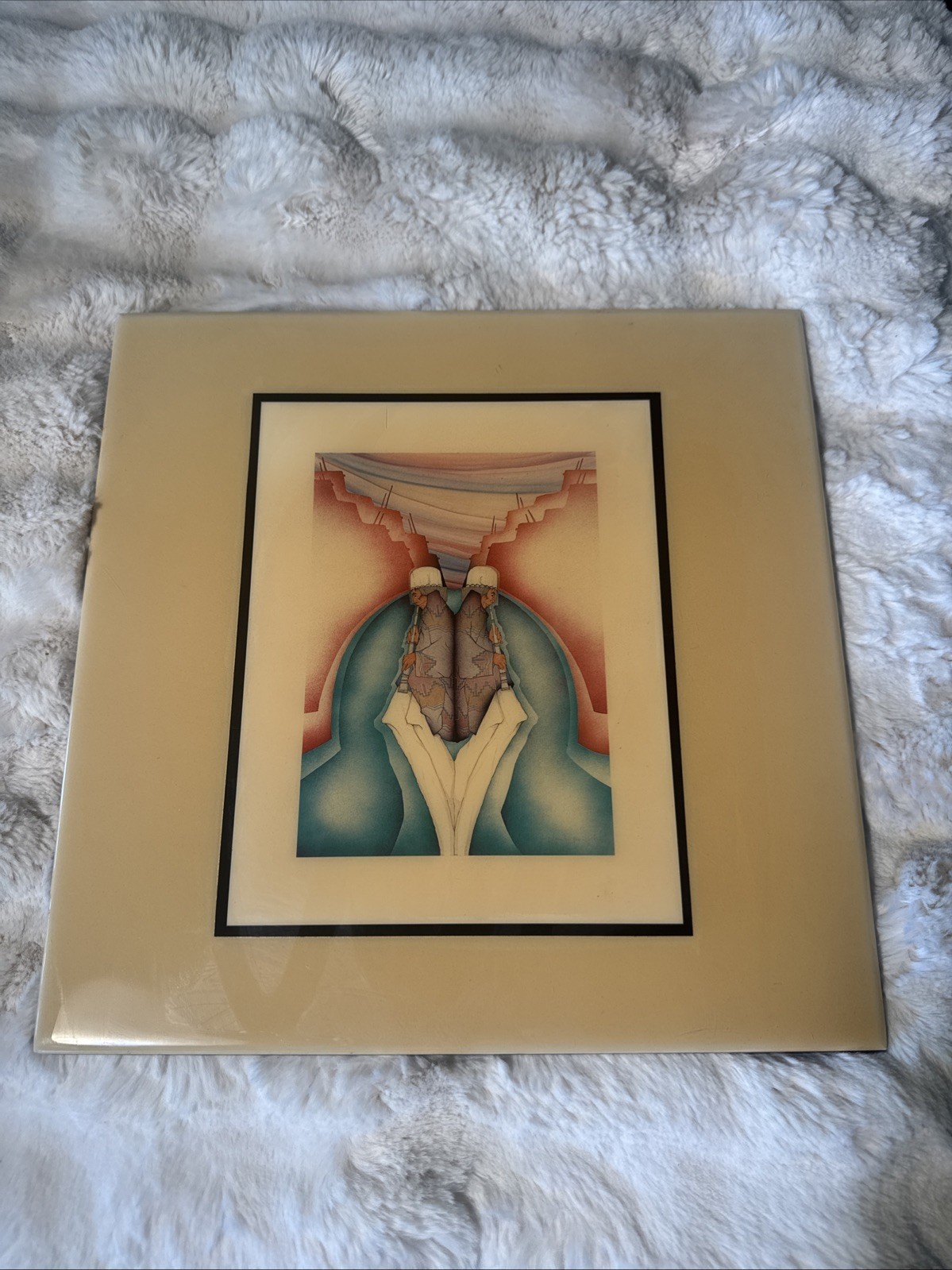 HUGE Amado Pena “Dos Flautas Vintage Ceramic Tile By JONTI ART