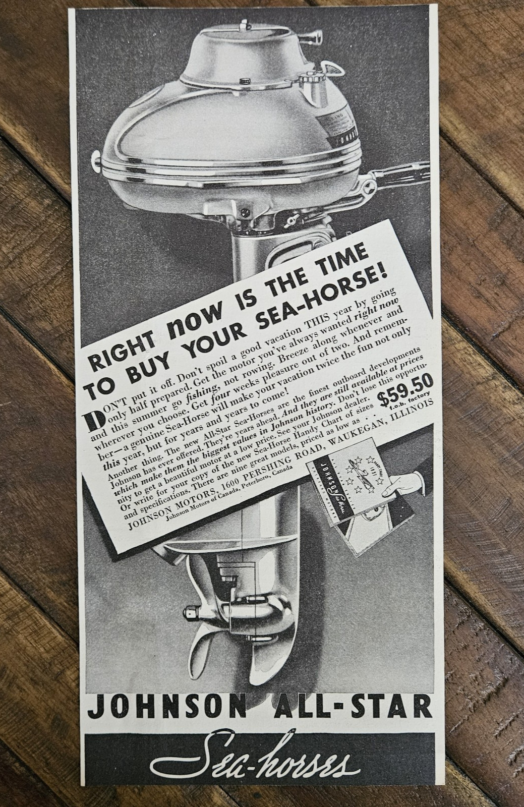 1937 JOHNSON Sea-Horse Boat Motor Original 5\