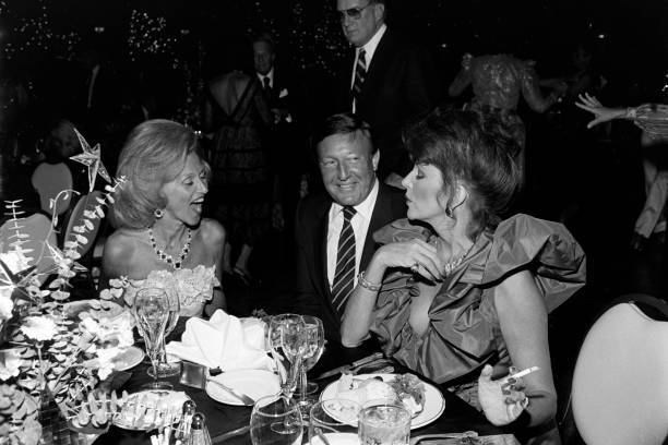 Barbara Davis producer Merv Griffin actress Joan Collins & guests Old Photo 7