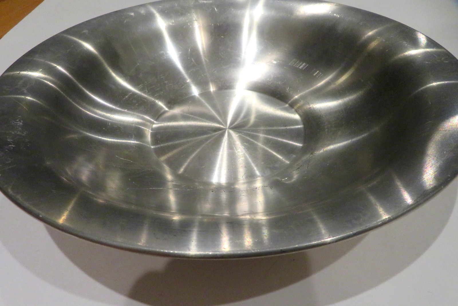 Vtg Fred Danforth Pewter Serving Bowl 11