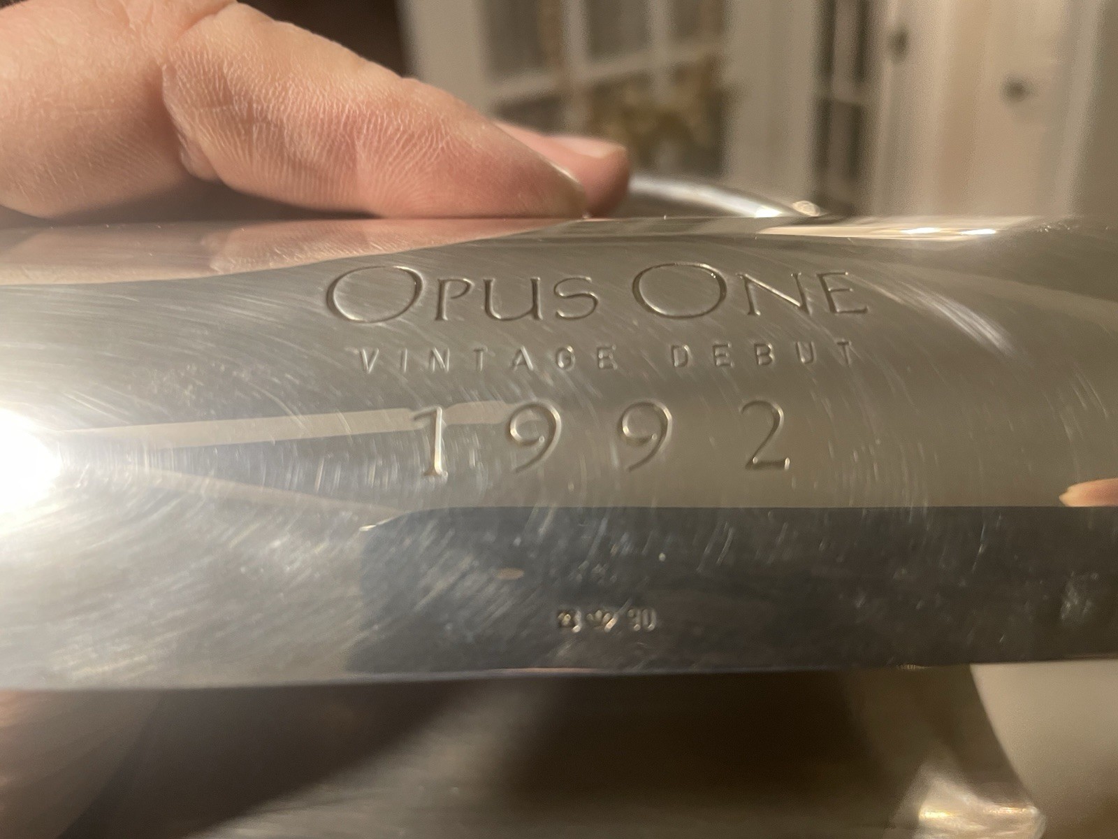 Opus One 1992 Silver Wine Bottle Holder Original Vintage Debut