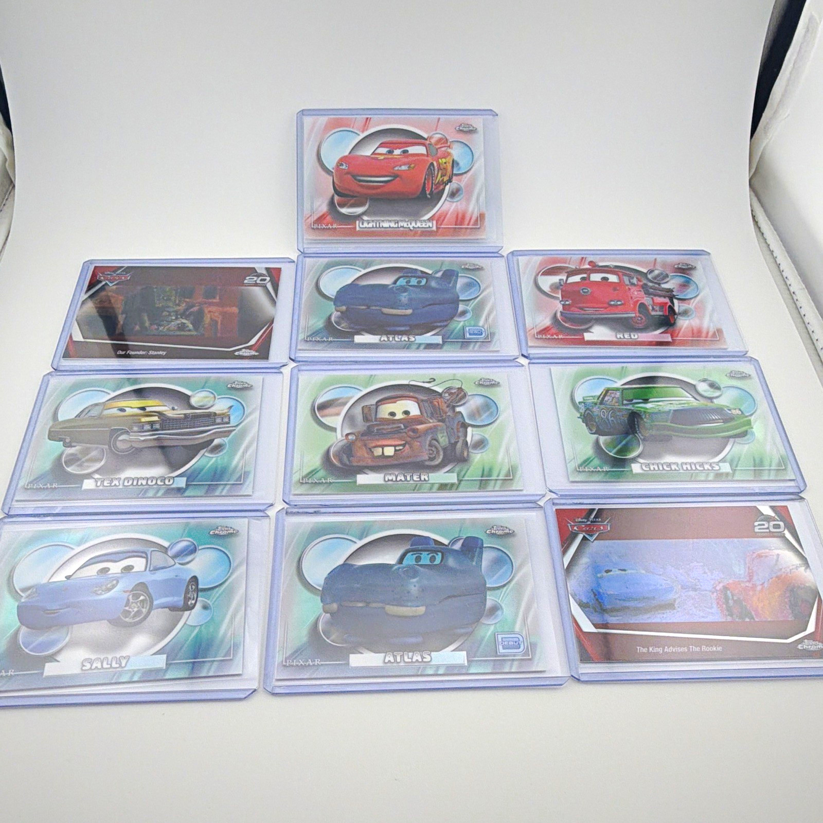 Topps Chrome Disney Pixar Cars 2025 10-Card Lot Lightning McQueen Refractor