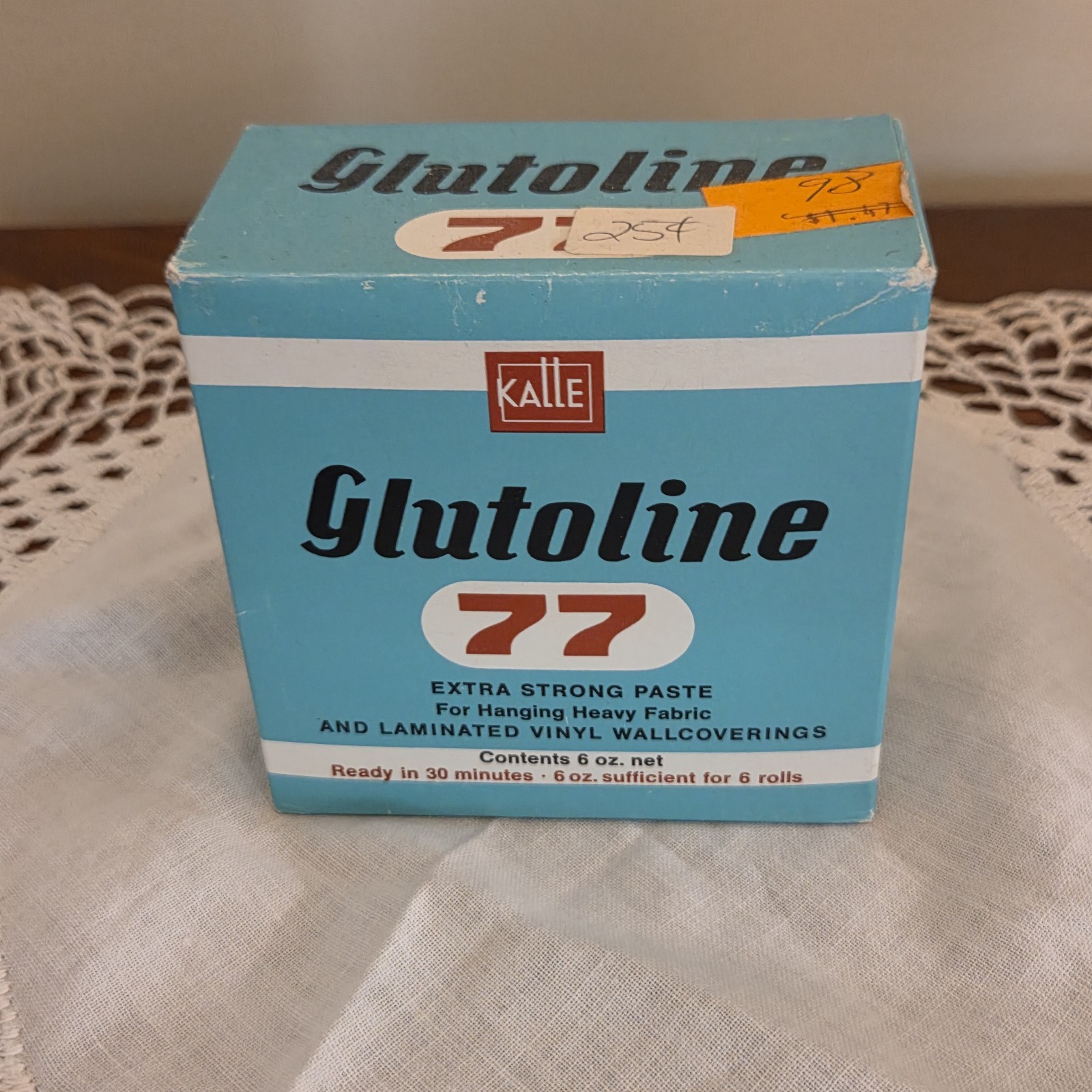 Vintage 1970s Kalle Glutoline 77 Wallpaper Paste MCM Hardware Advertising NOS