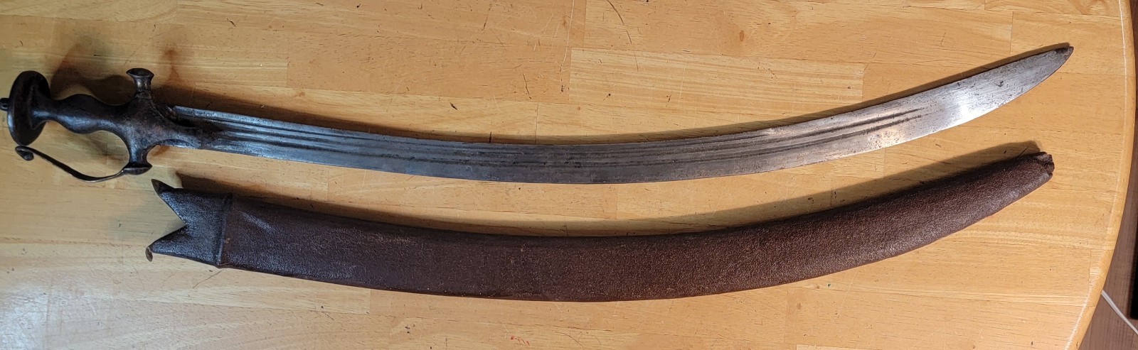 Antique Indian Tulwar Sword With Scabbard 18th 19th Century Mughal Period?