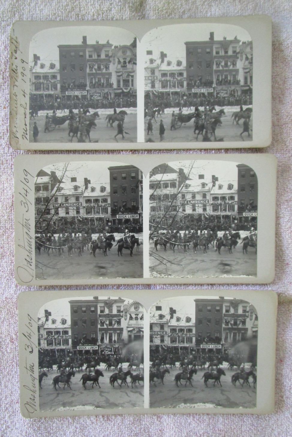 PRESIDENT TAFT & MRS. TAFT-INAUGURATION-(3 ) Amateur Stereoviews-Wash., DC-1909