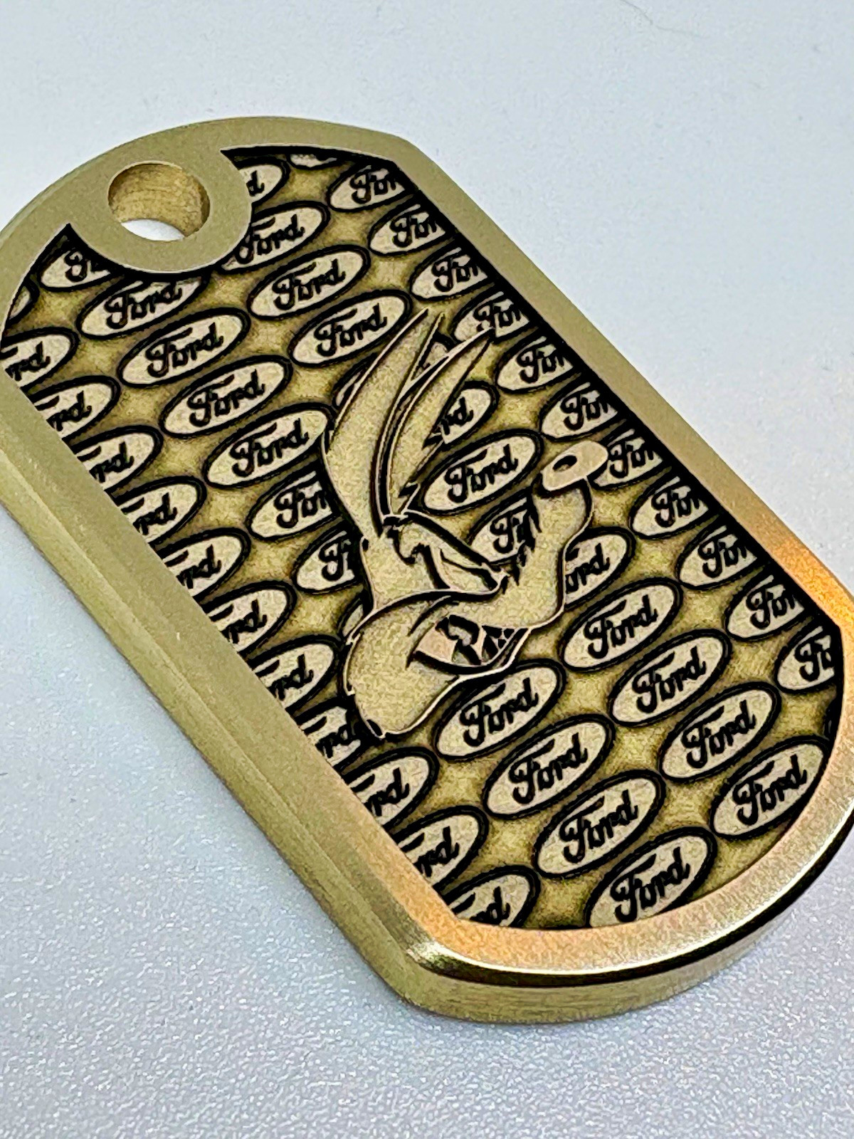 Ford Coyote Brass Keychain