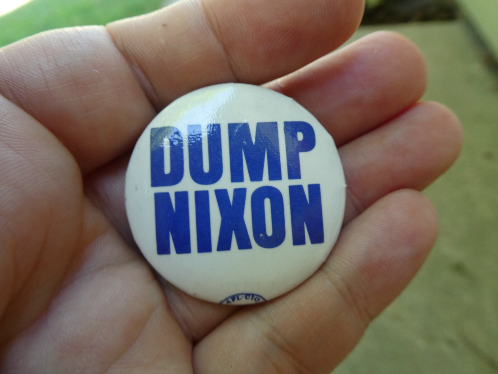 Dump Nixon 1972 Political Button Vintage Campaign Pennant Anti Nixon War RP18