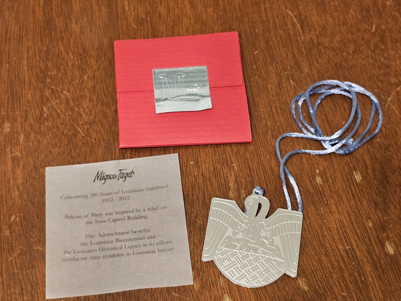 NEW Mignon Faget Adornment 200 Years Louisiana Statehood 1812-2012 Ornament
