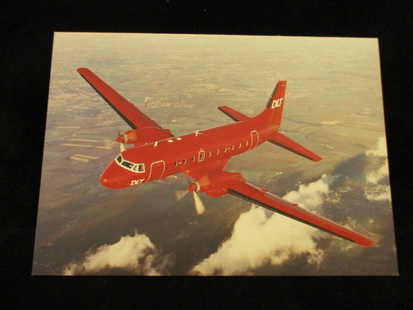 DLT AIRLINES HS 748 Airplane Vintage Aviation Postcard