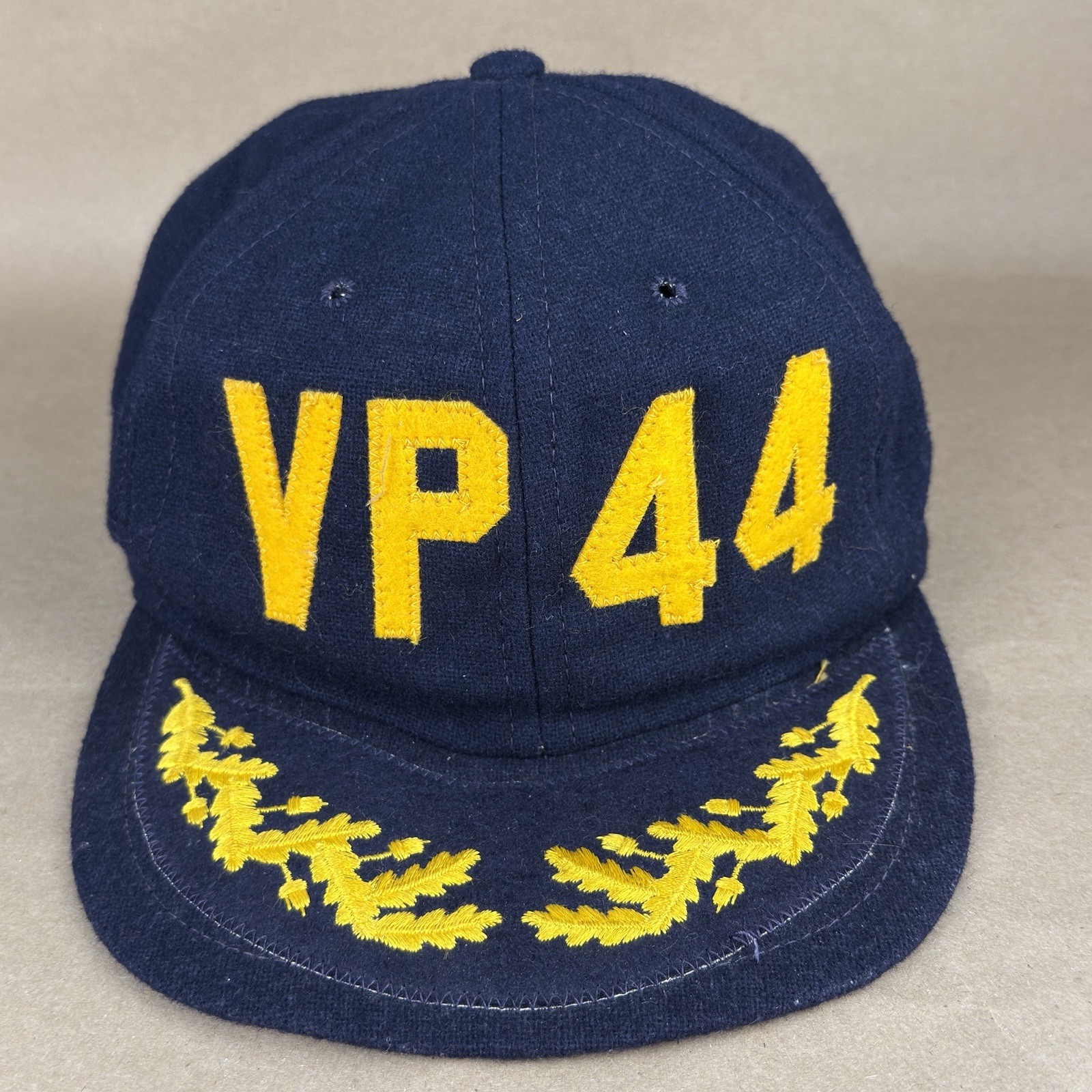 Vtg 1960s US Navy VP-44 Commanding Officer Wool Cap Hat 7 1/4 CO Harvard N Rice