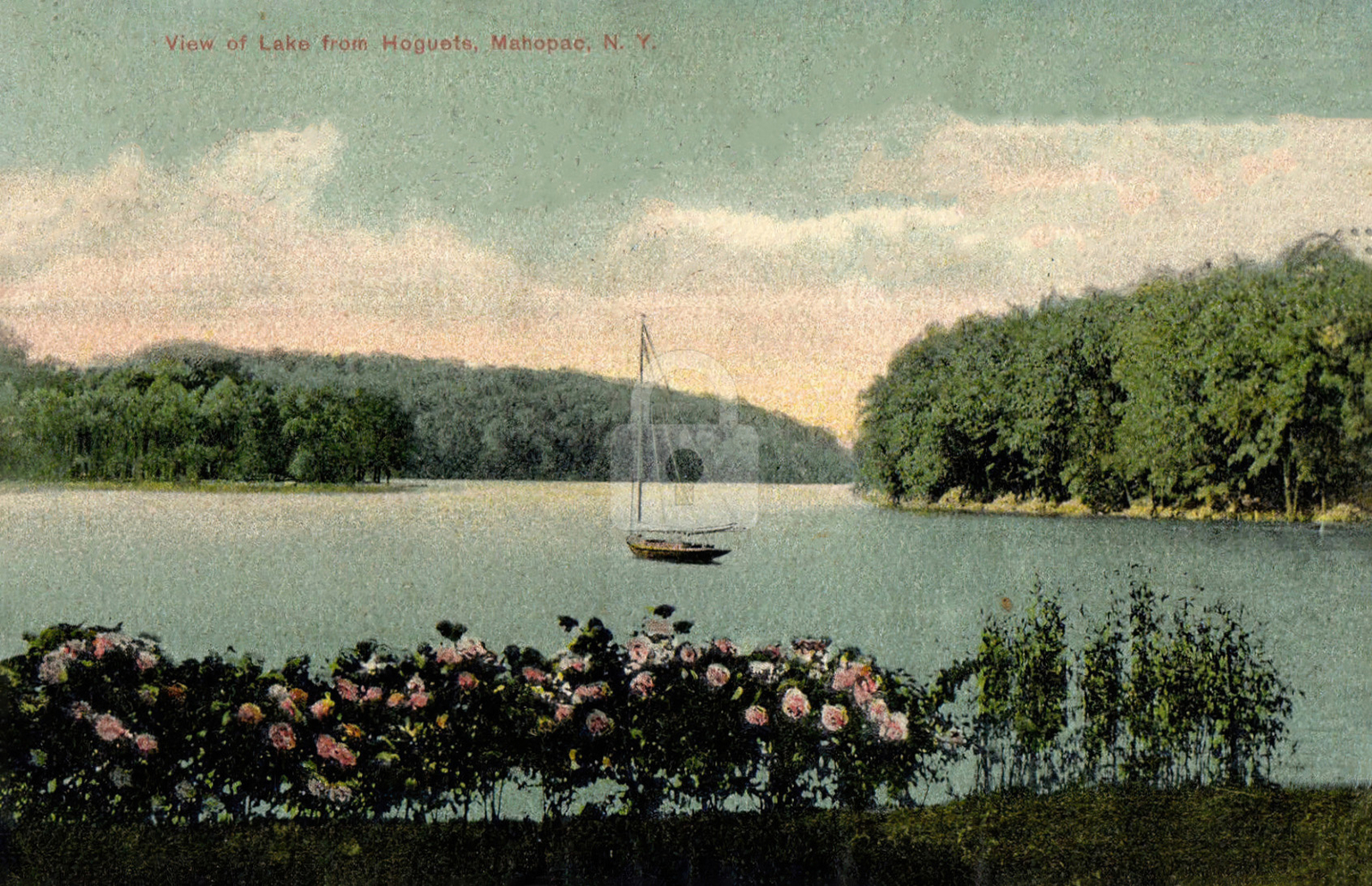 View Of Lake From Hoguets , Mahopac, New York NY Postcard Copy