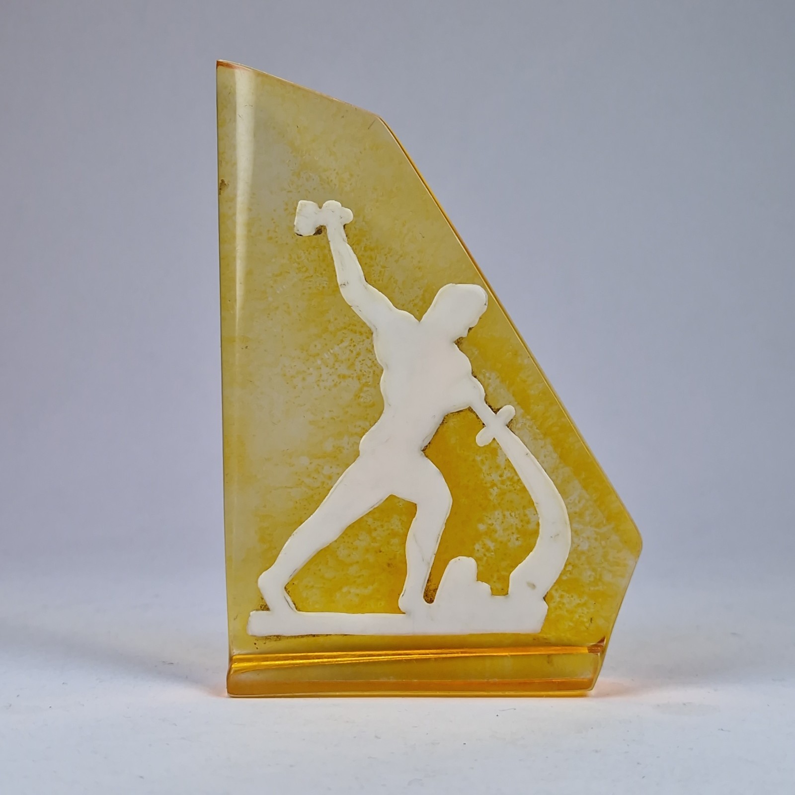 Vintage Soviet Desktop Souvenir 'Lets Beat Swords To Plowshares' USSR 1980s