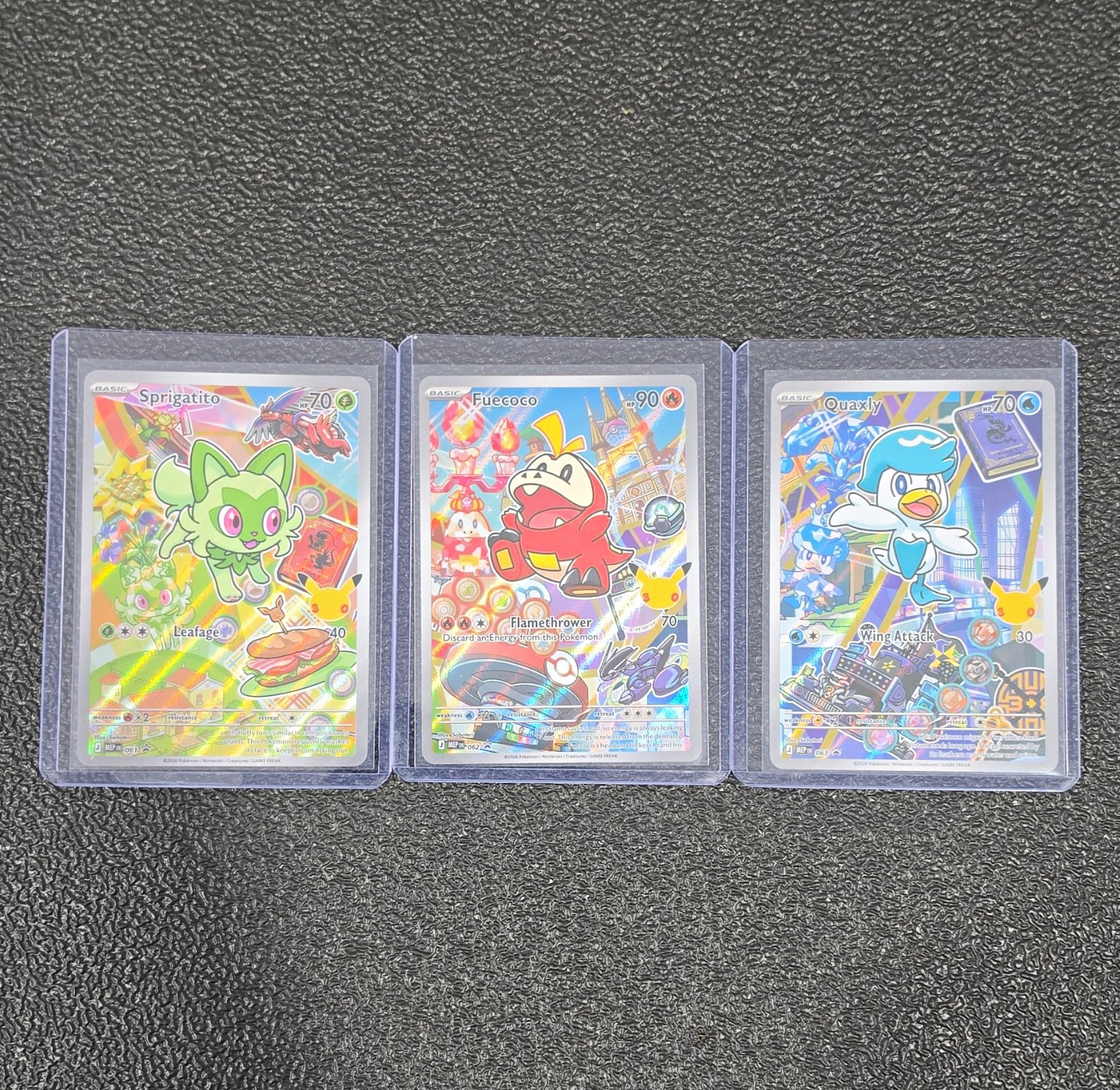 Pokémon First Partner Pack Holo 3 Card Lot Sprigatito Fuecoco Quaxly