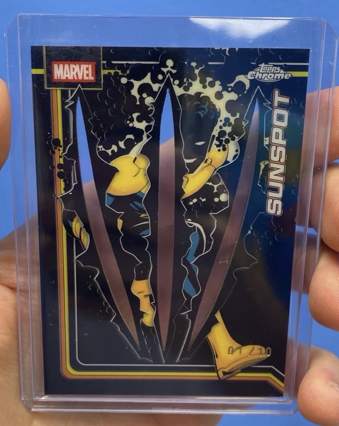 2026 Topps Chrome Marvel Sunspot Black Wolverine Adamantium 1/10 First On Print
