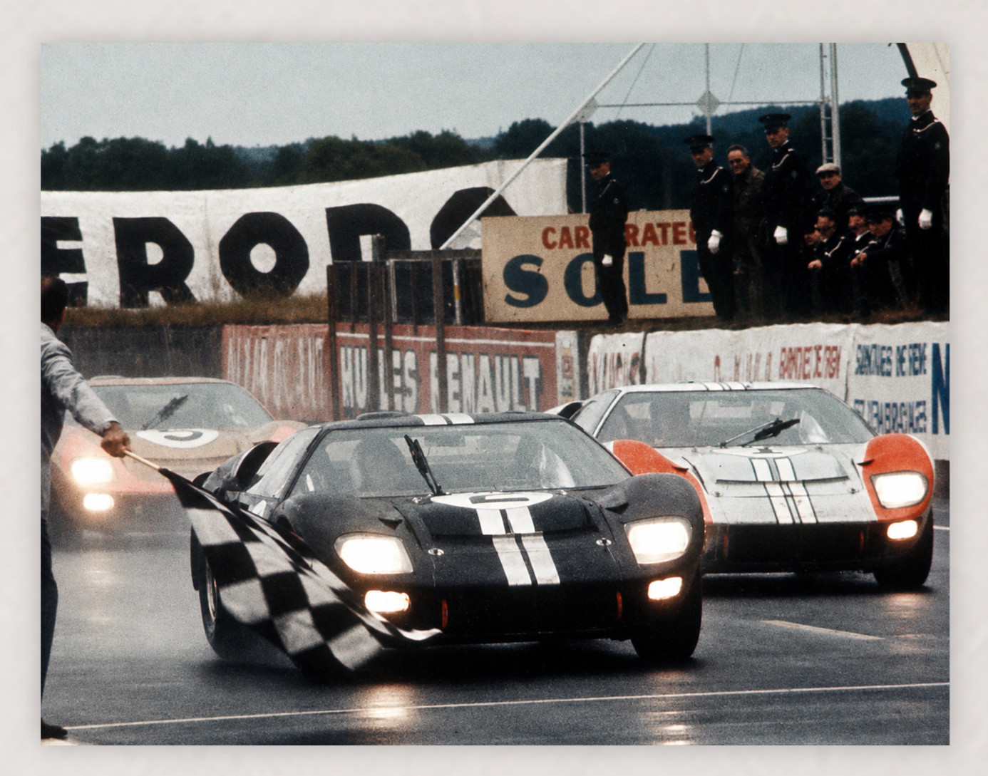 11X8.5 1966 LEMANS FORD WINS 1-2-3 FINISH GT40 MKII PHOTO REPRODUCTION PRINT