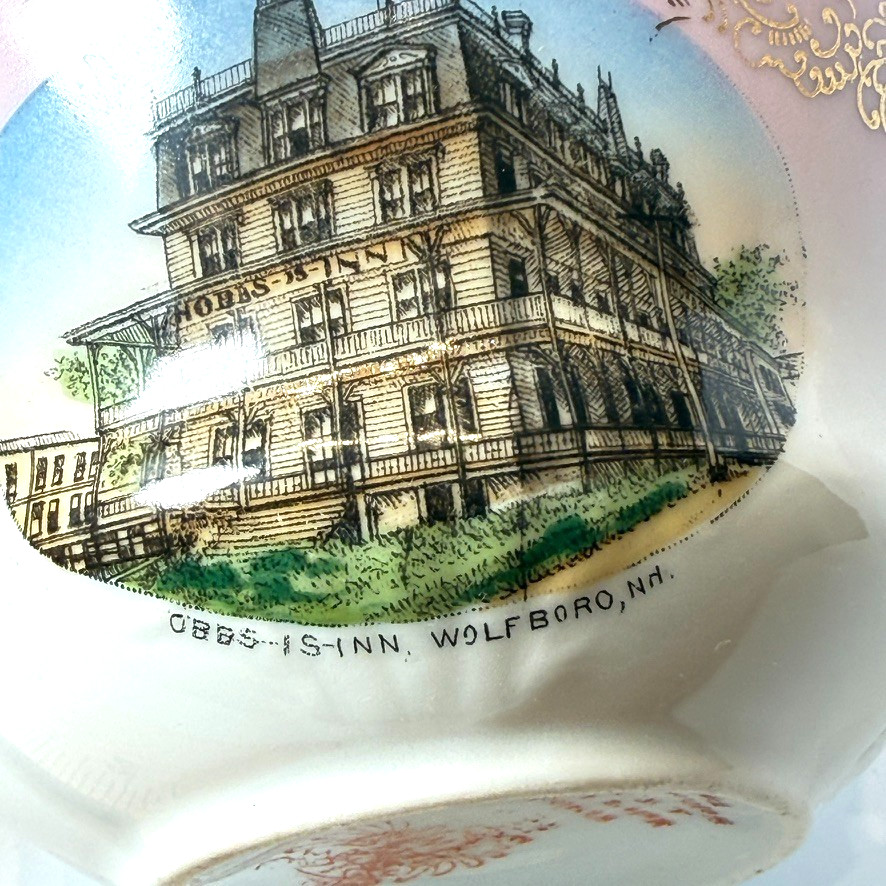 Hobbs-Is-Inn, Wolfeboro, N.H. ANTIQUE Souvenir CHINA TRINKET CUP