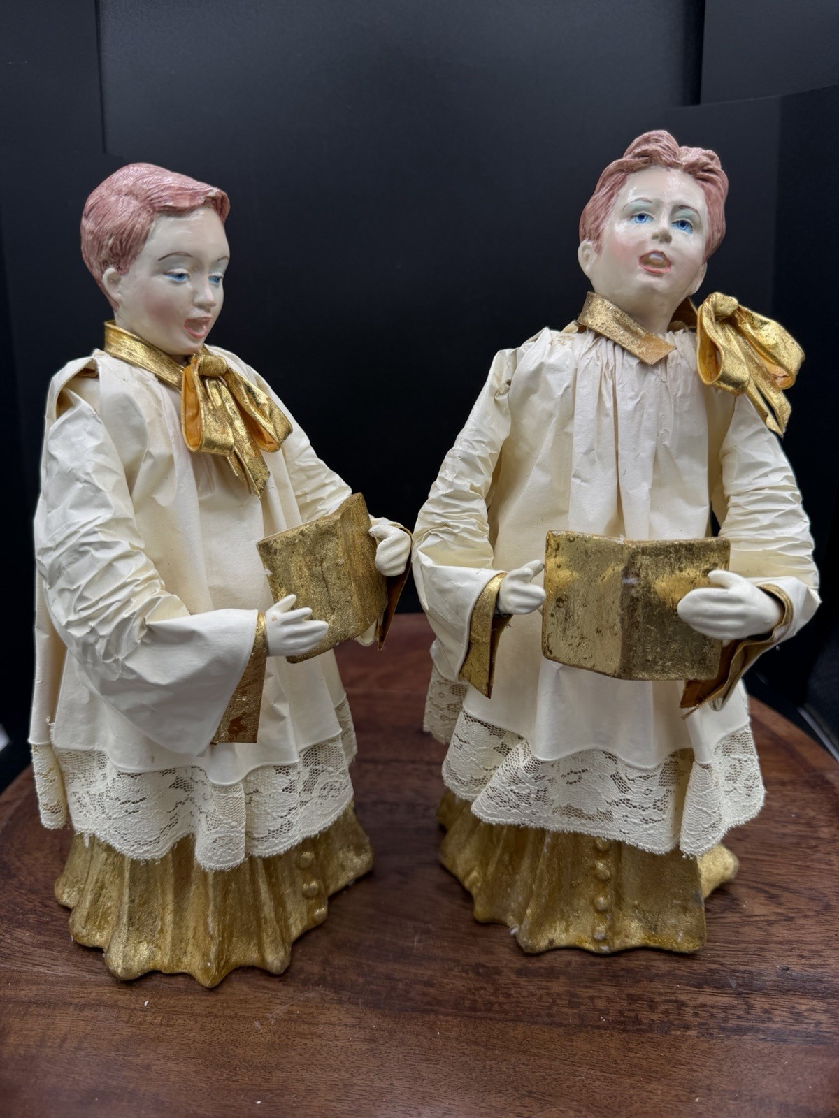 Pair Of VTG Department 56 Choir Boys
