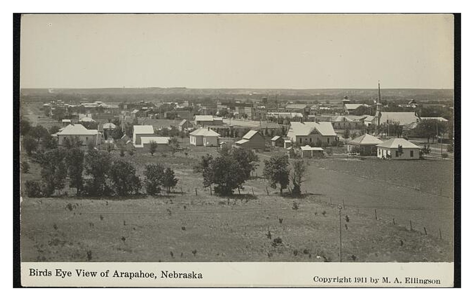 Arapahoe Nebraska Bird\'s Eye View Standard Postcard