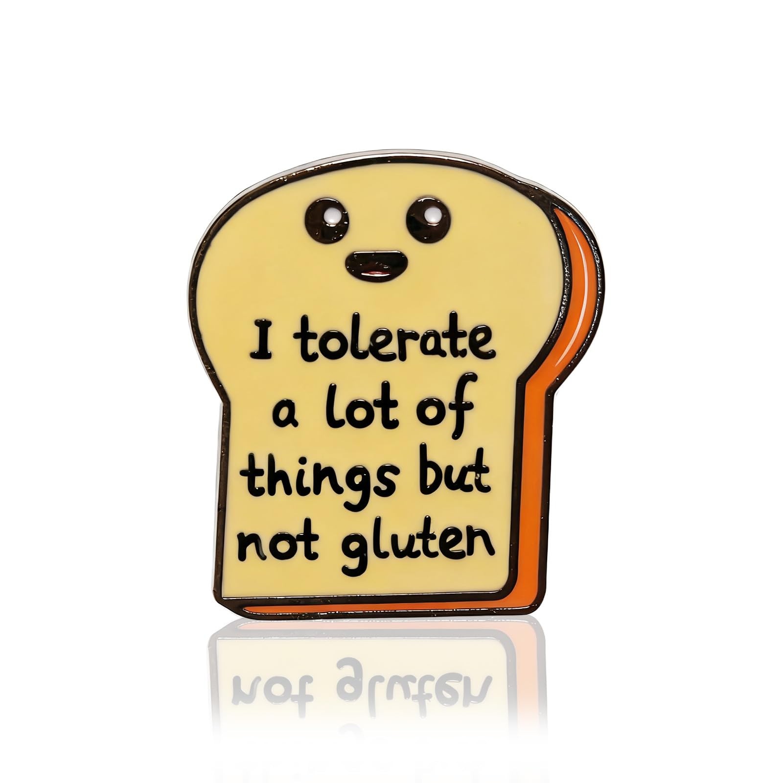 Funny Enamel Pin,I Tolerate a Lot of Things But Not Gluten Brooch Badge,Carto...