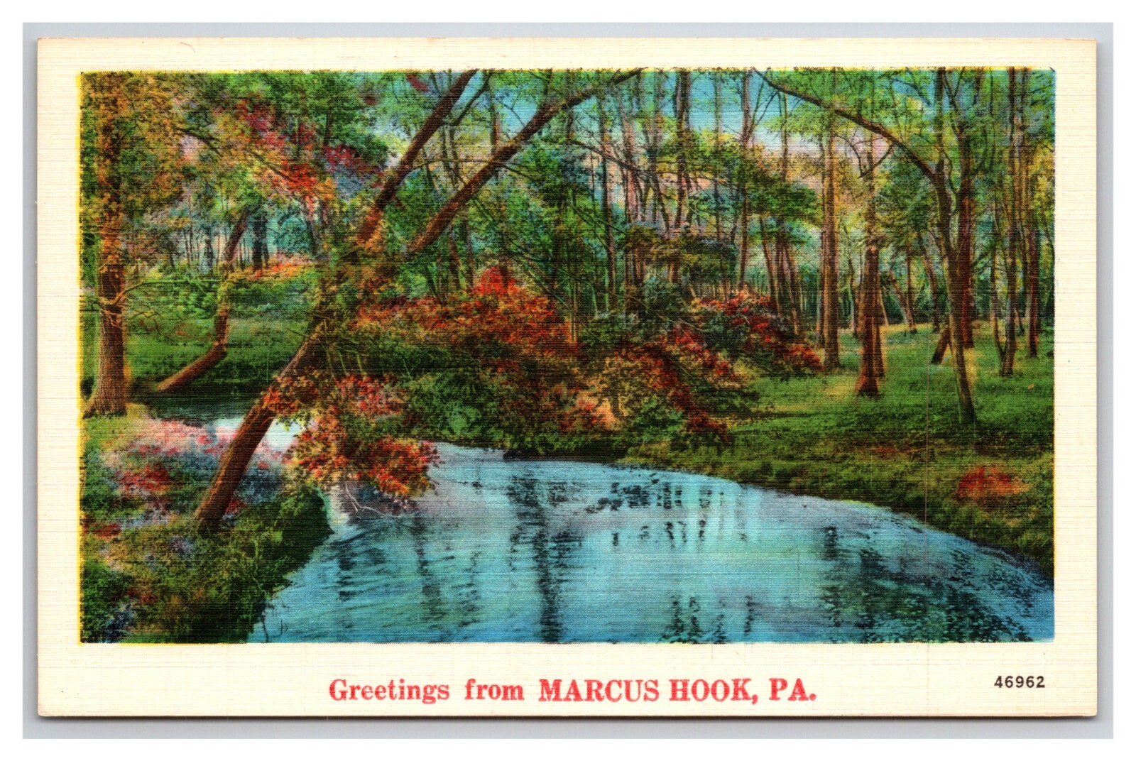 Generic Scenic Greetings Marcus Hook Pennsylvania PA UNP Linen Postcard T23