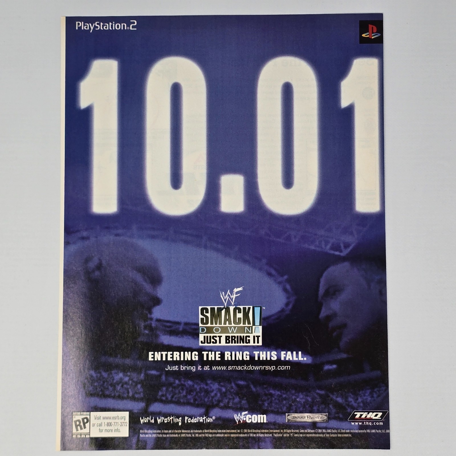 WWF Smackdown Just Bring It PlayStation2 PS2 This Fall Print Ad/Poster