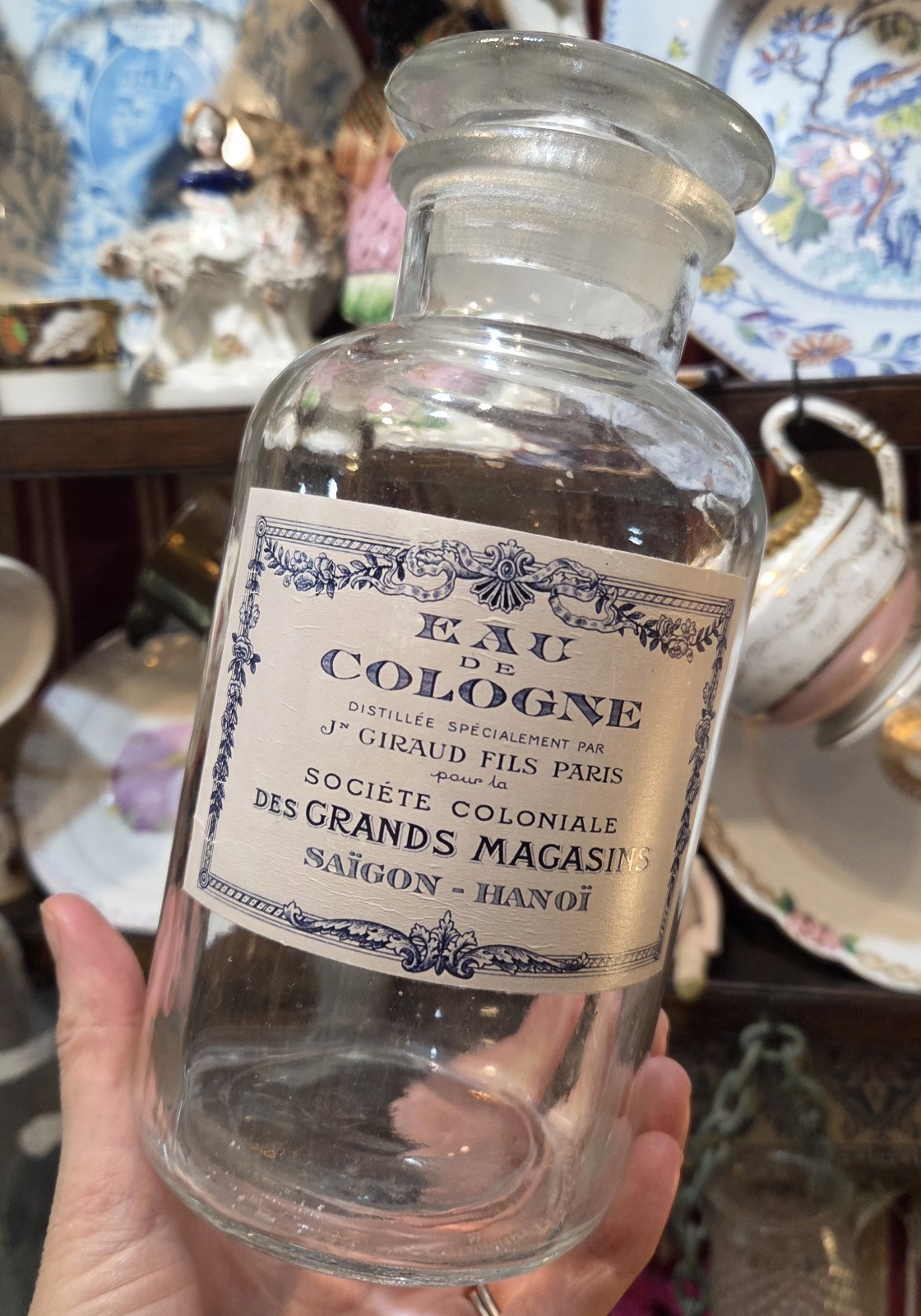 Vintage Large French Perfume Bottle Jar J Giraud Fils 1920s