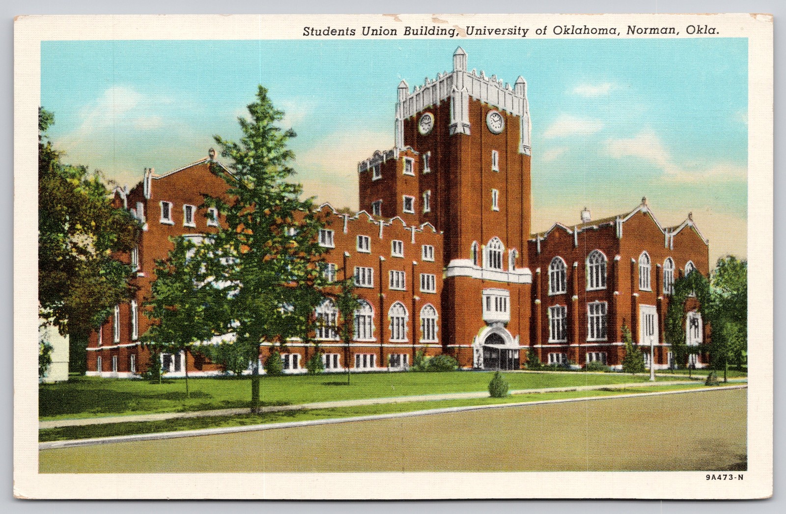 Norman Oklahoma OK University Student Union Postcard c1940s