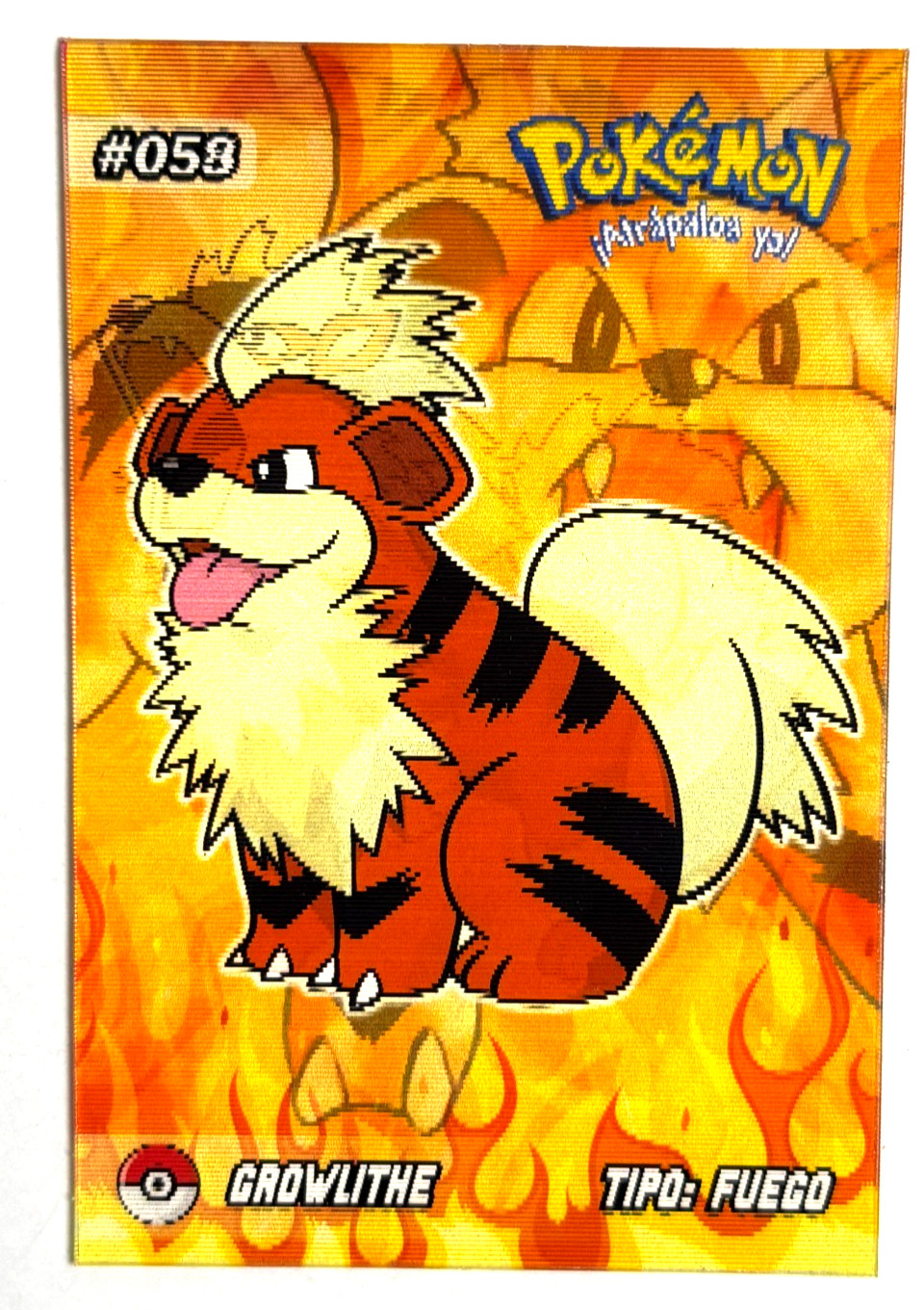 CARD 3D POKEMON KANTO #25 GROWLITHE ARCANINE 2026 Peru Lenticular