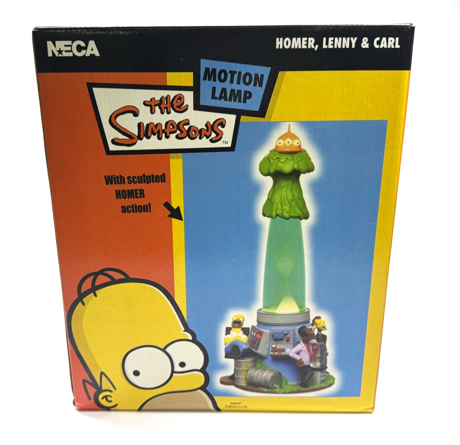 Homer Lenny & Carl NECA The Simpsons Motion Lava Lamp New NIB Sealed 2003