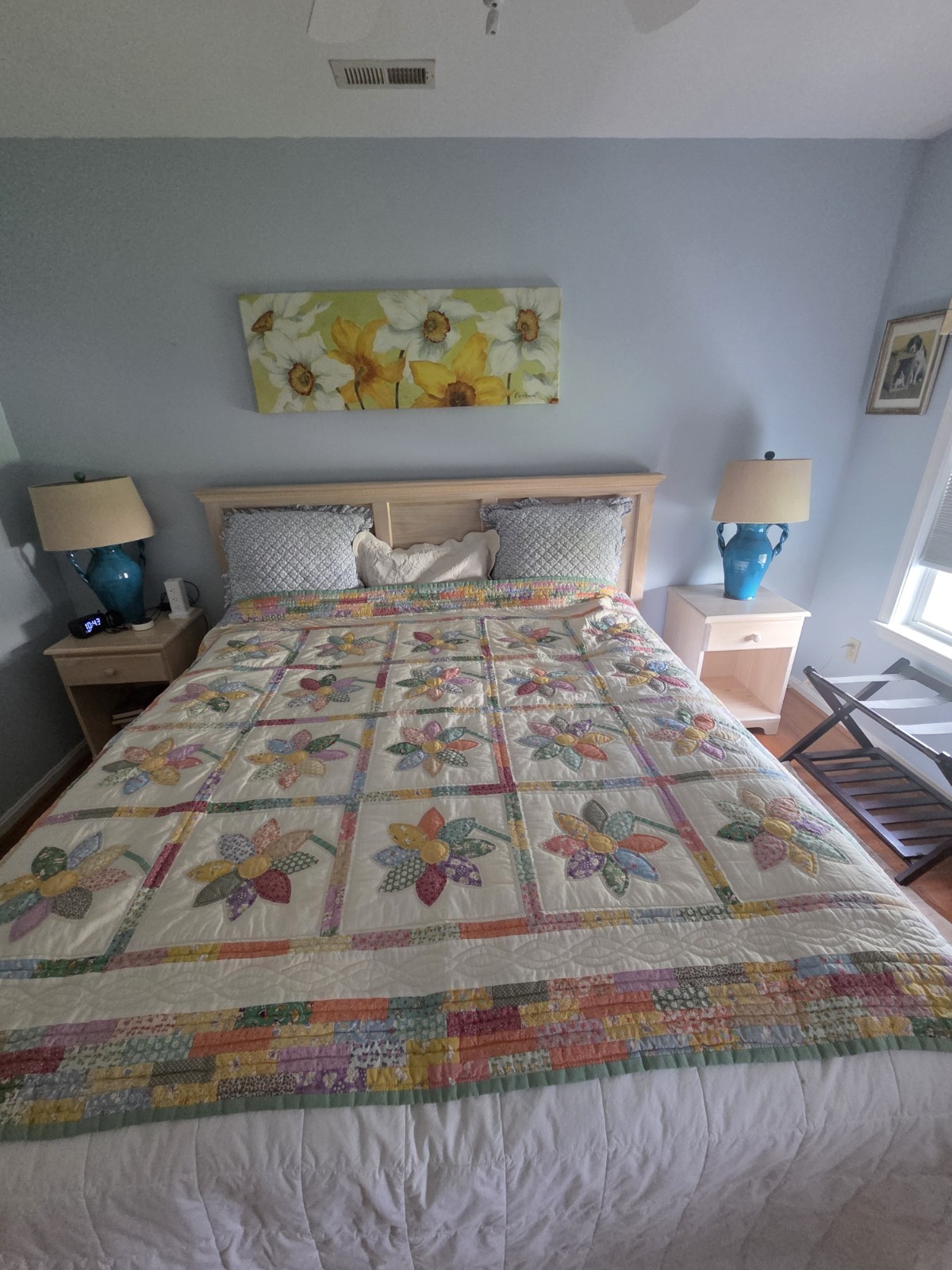 Hand Made, Stitched Quilt, Colorful, Signed, Queen 79\