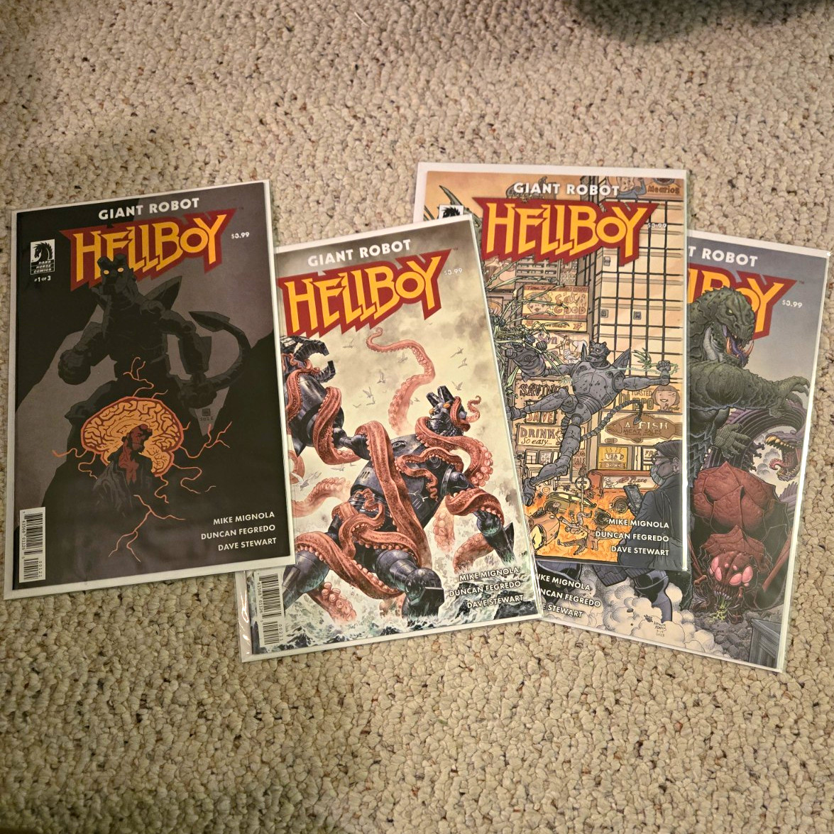 Giant Robot Hellboy #1-3 Comic Book Lot • Dark Horse • Mignola Fegredo