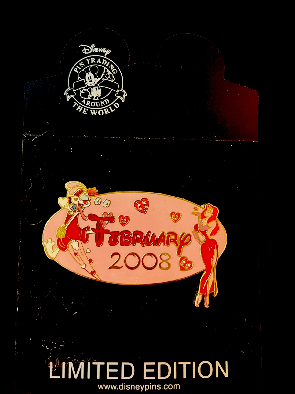 DISNEY SHOPPING JESSICA ROGER FEBRUARY VALENTINE'S DAY LE500 RARE PIN 2008
