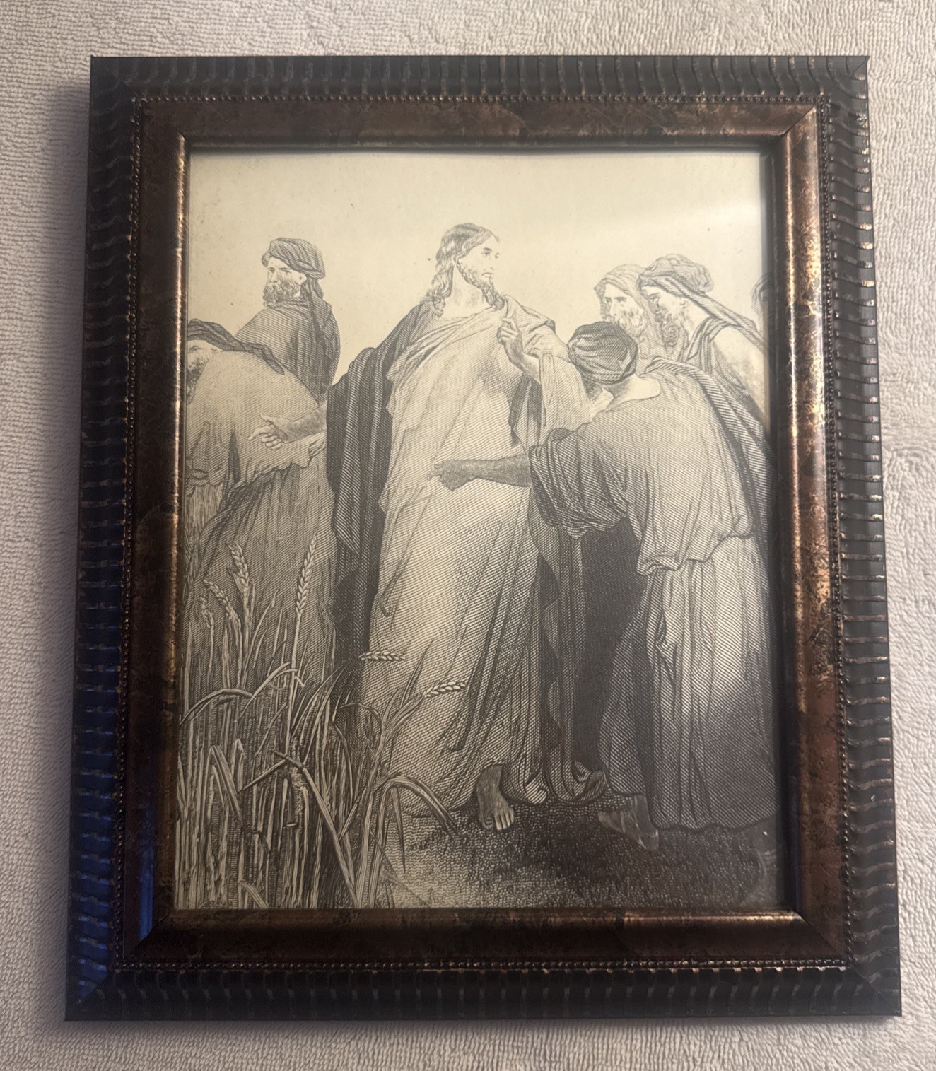 Antique Religious Print, Gustave Dore, Jesus Catholic Art, potter printing, 1863