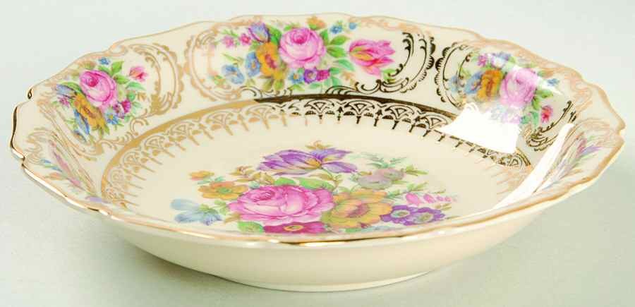 Rosenthal - Continental Queen's Bouquet Rimmed Fruit Dessert  Bowl 537631