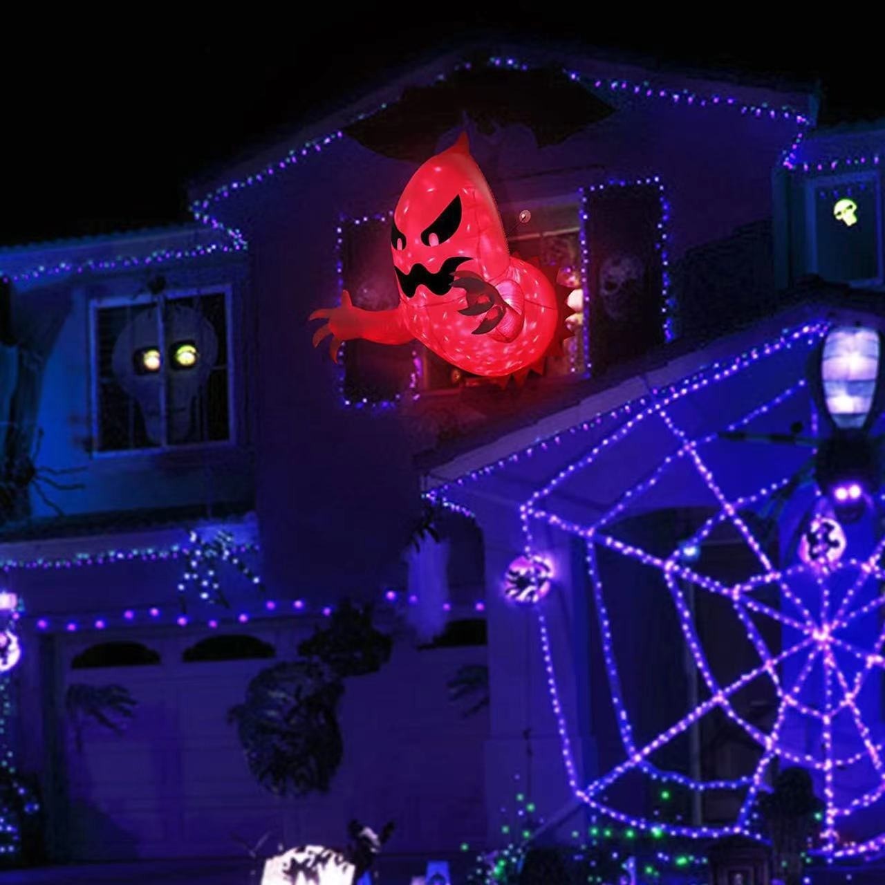 4.6Ft LED Illuminated Breakout Ghost Inflatable Halloween Window Yard Decor