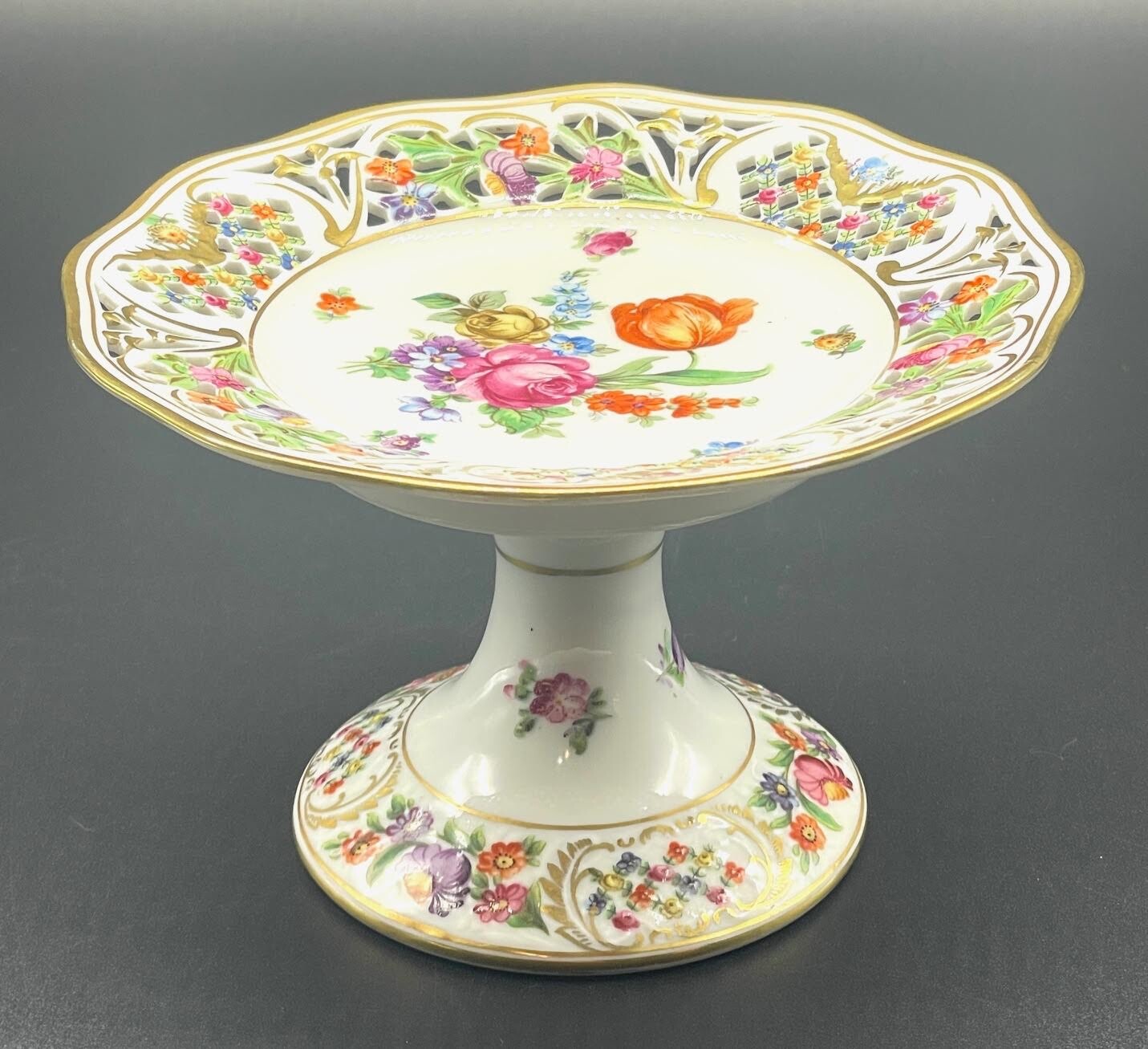Antique Schumann Dresden Compote Bavaria 1928-1933 Vintage DresdenerArt